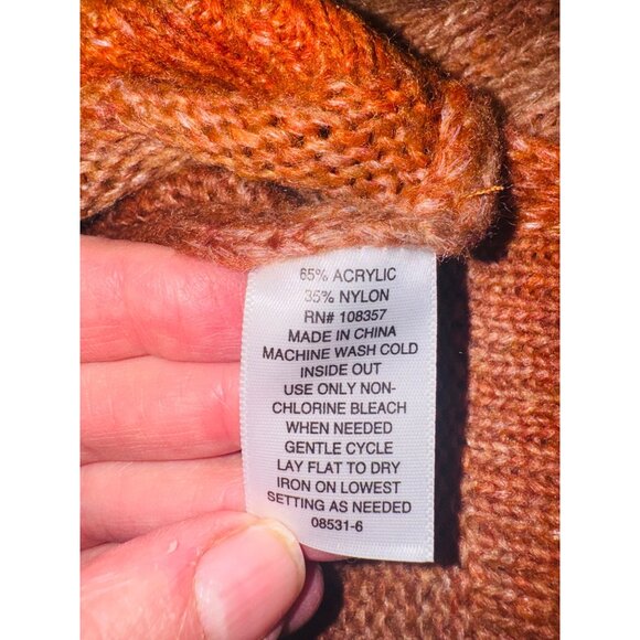 New A.n.a Womens V-Neck Soft Ombre Orange Brown Sweater M Retro Hippie Boho Y2K - Picture 10 of 10